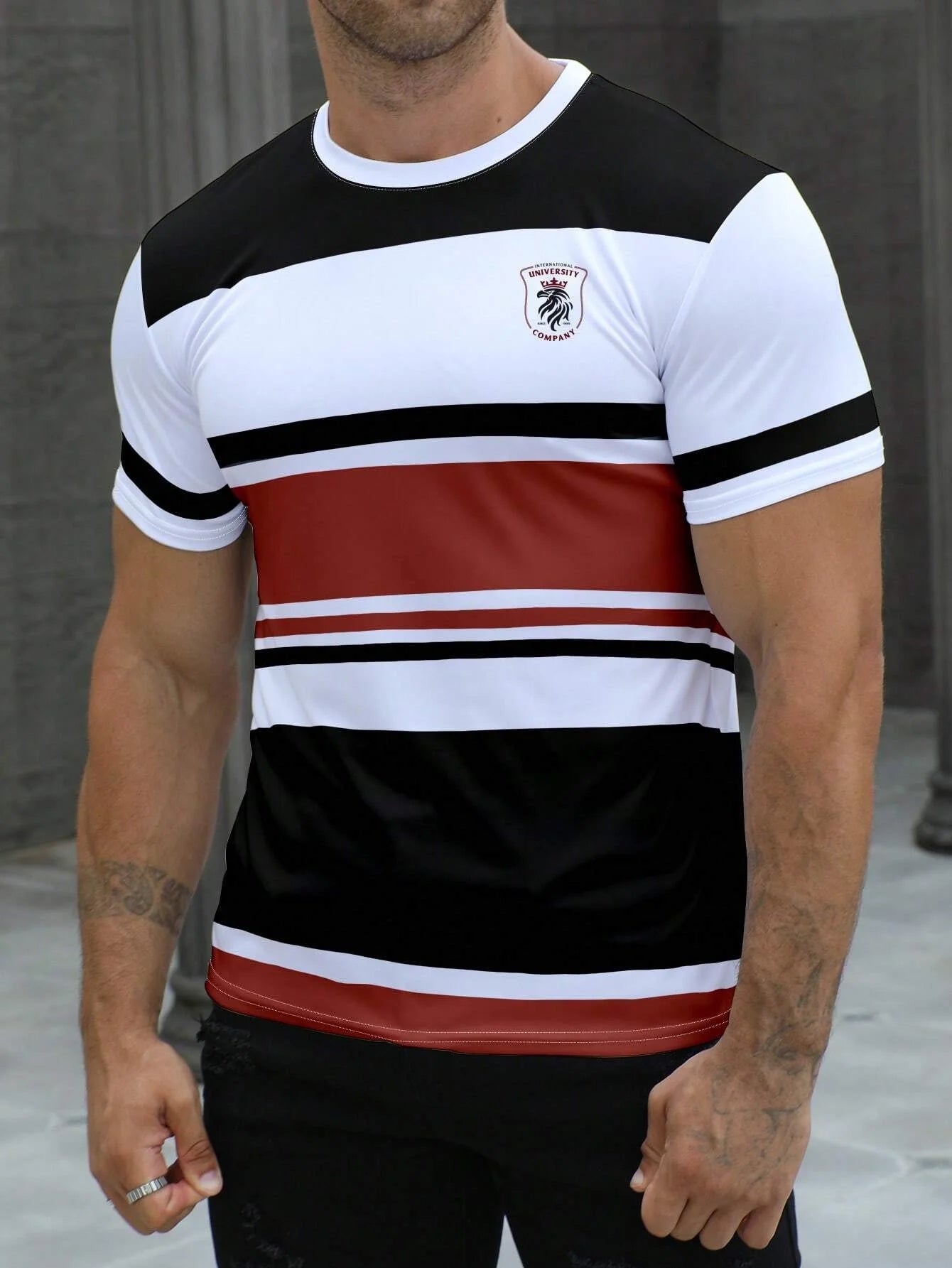 T-shirt à manches courtes rayé pour homme