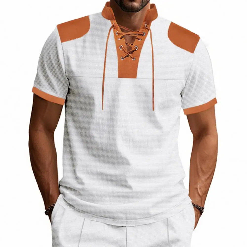 T-shirt à manches courtes et col en V pour homme