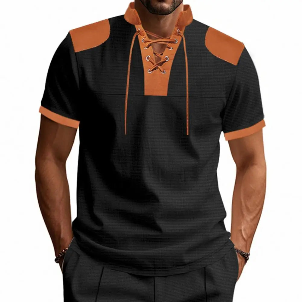 T-shirt à manches courtes et col en V pour homme
