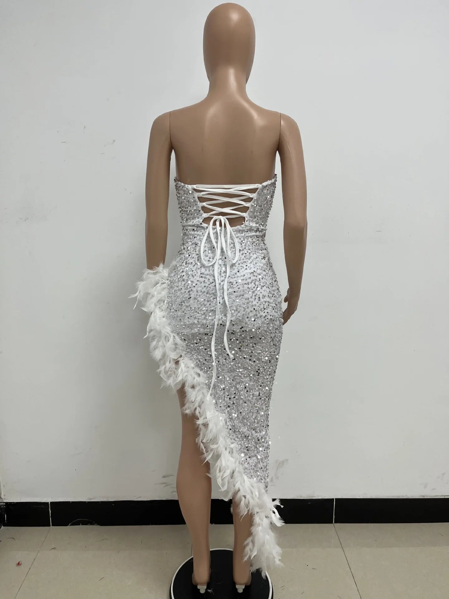 Robe longue haut de gamme, sans bretelles