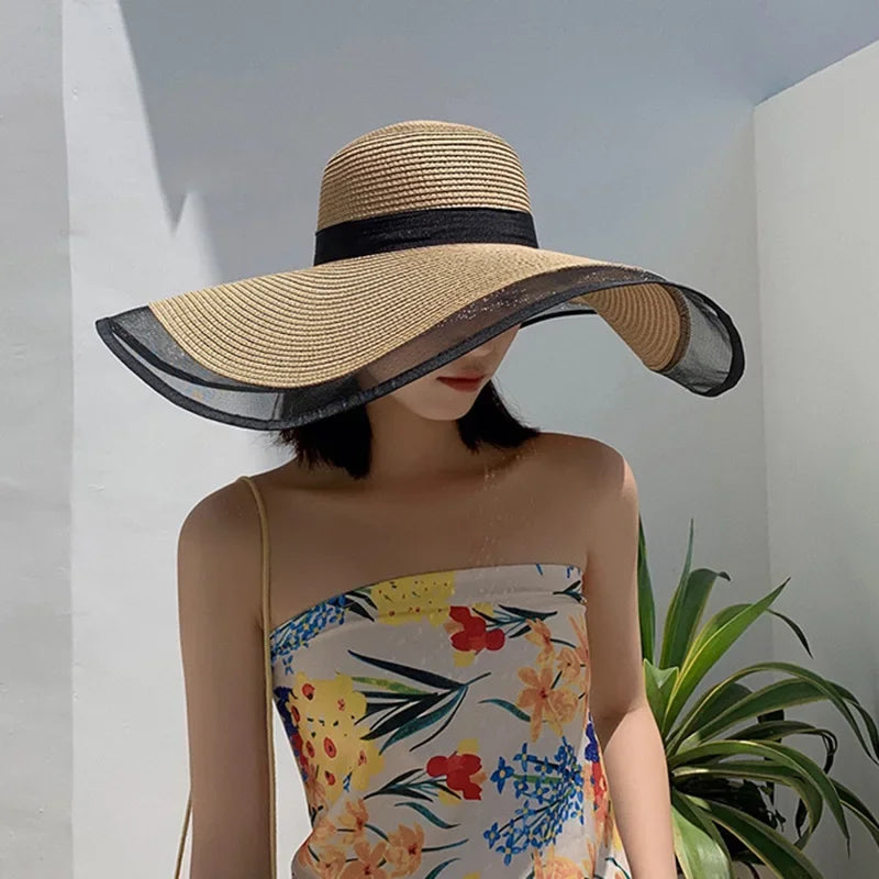 Chapeau de soleil en paille pliable, au charme vintage