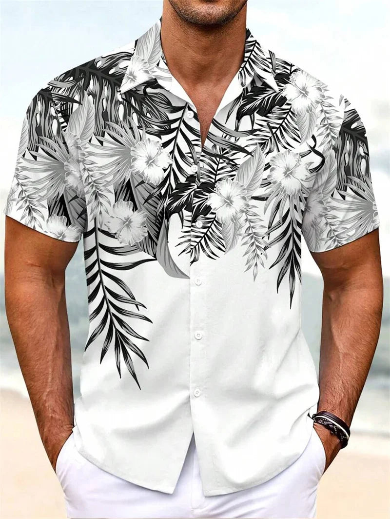 Chemise vintage à manches courtes pour homme