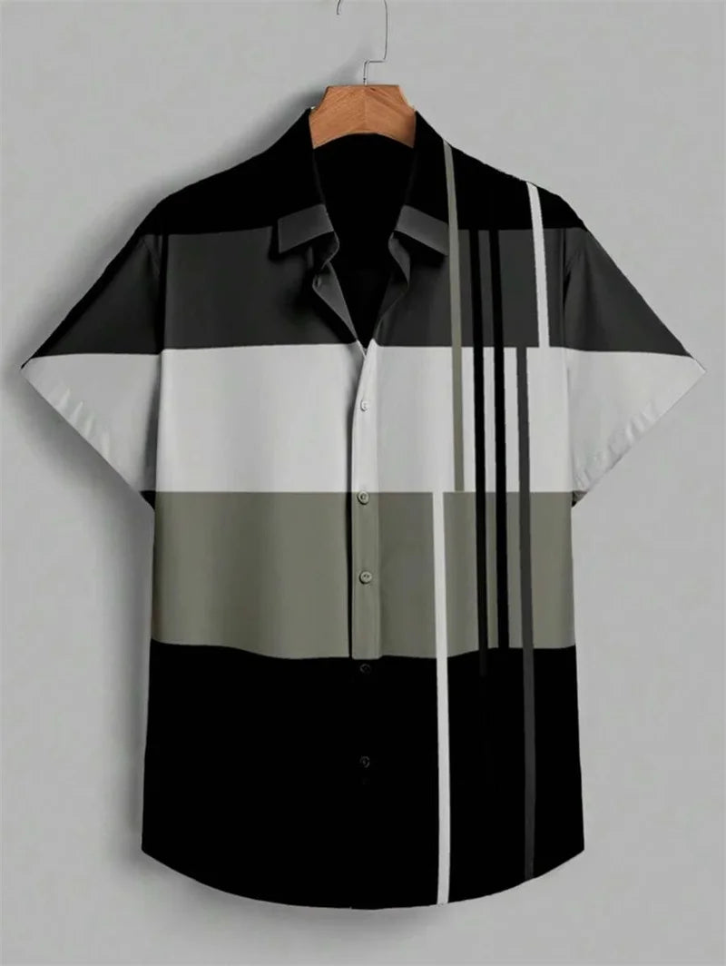 Chemise vintage à manches courtes pour homme